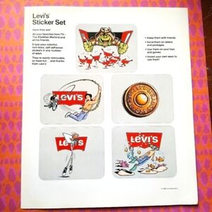 Vintage Levi's Sticker Set 1985 Strauss Jeans advertising